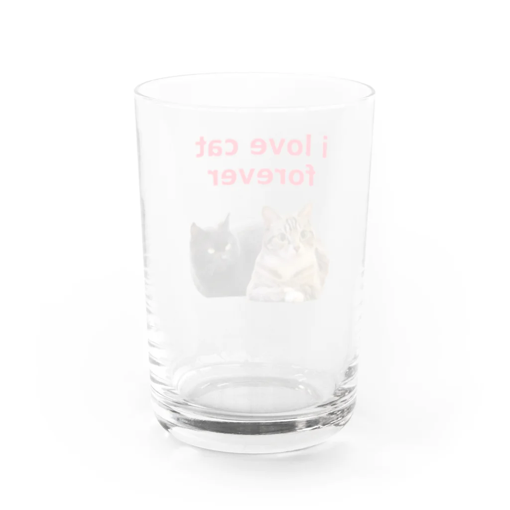 teenage storeのi love cat forever Water Glass :back