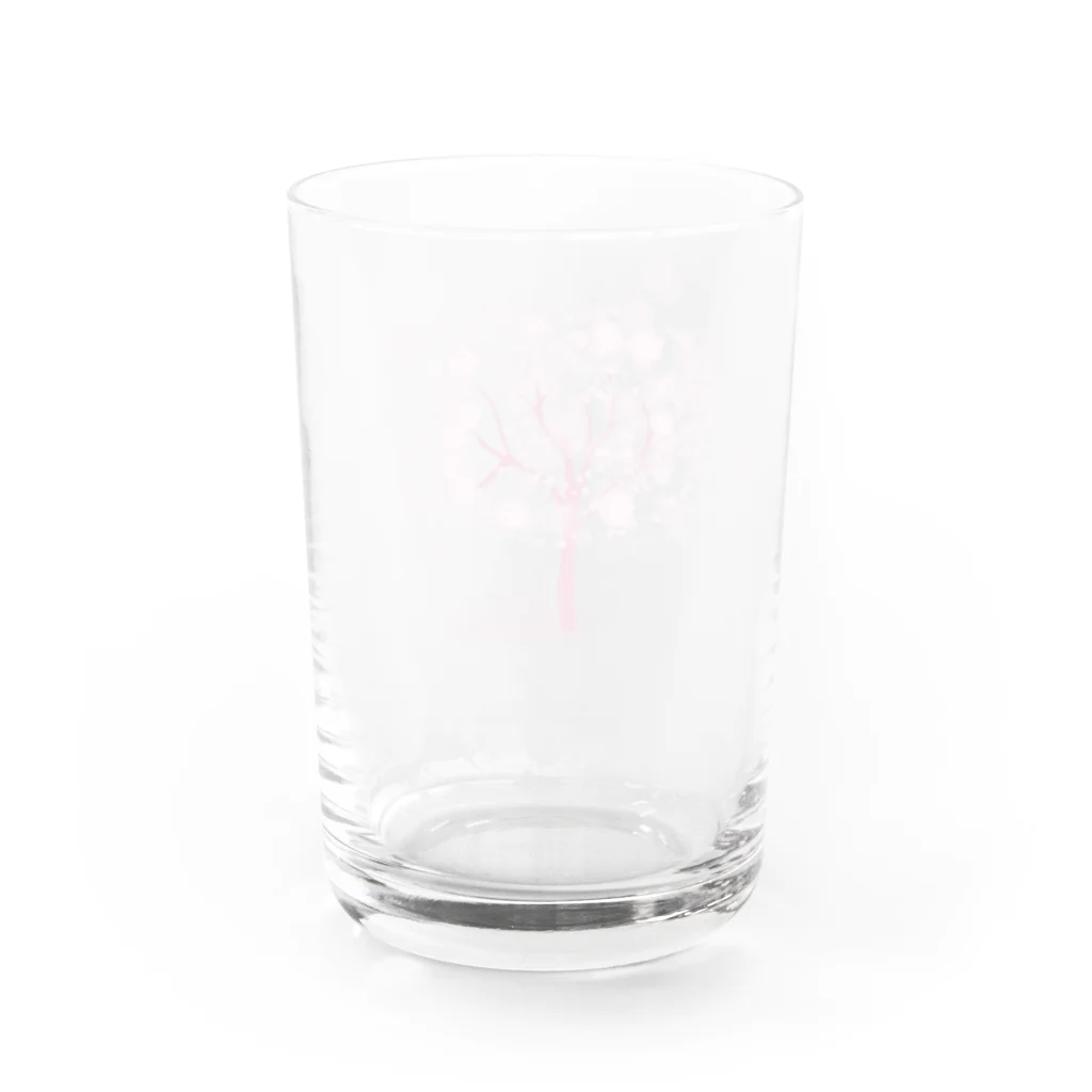 VIETSTAR★１０８のレトログラス　ピンクの木 グラス反対面