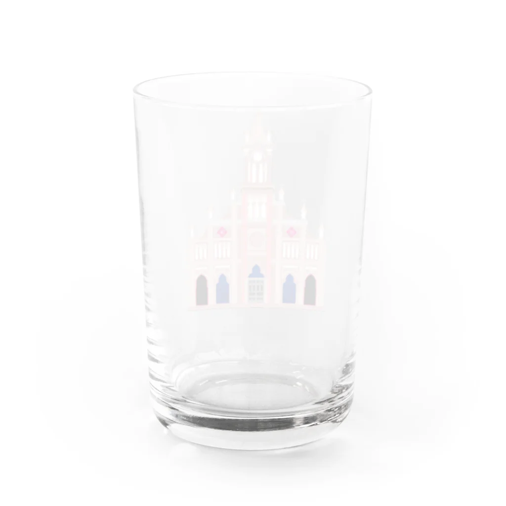 VIETSTAR★１０８のレトログラス　ピンク教会 Water Glass :back