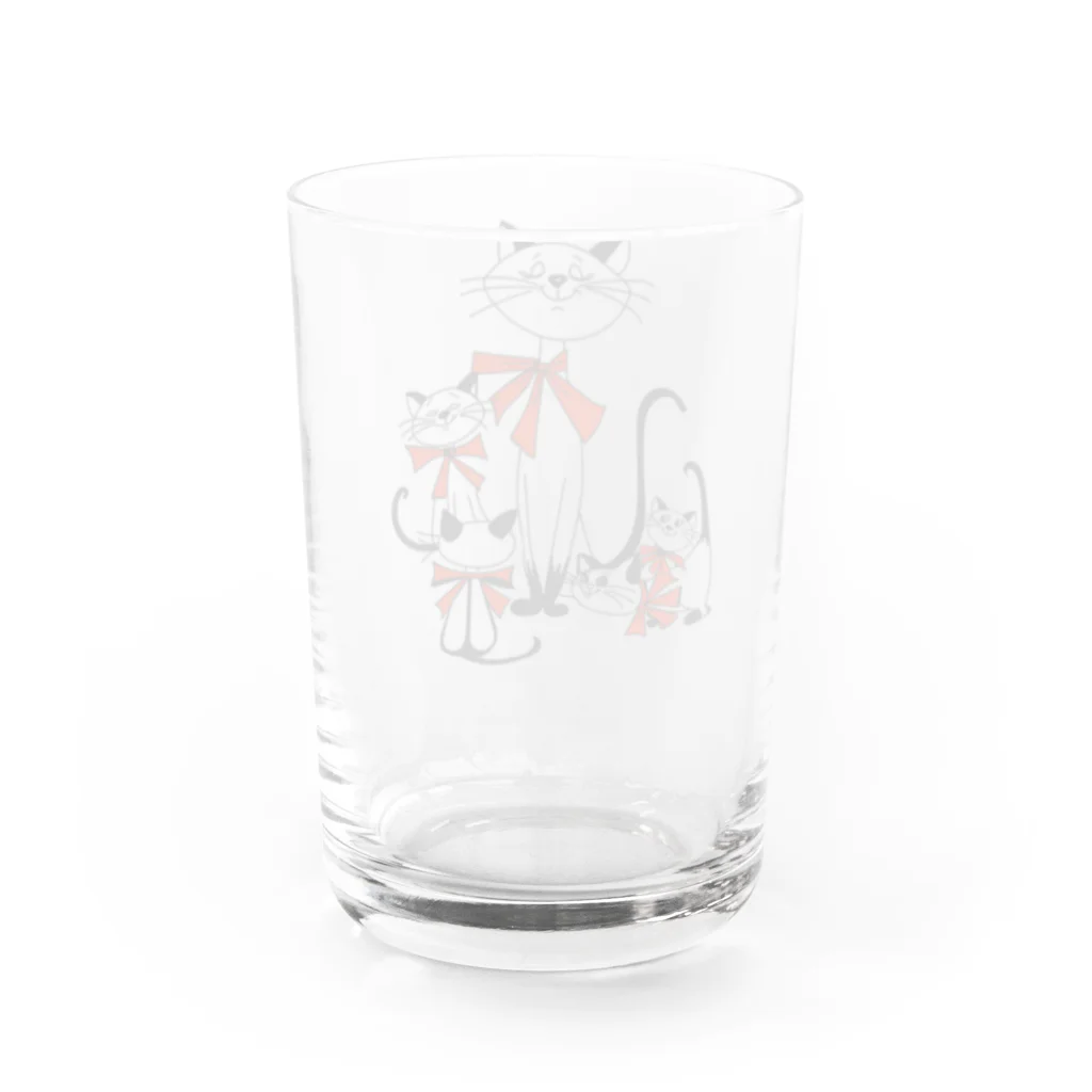 VIETSTAR★１０８のレトログラス　5匹のニャンコ Water Glass :back
