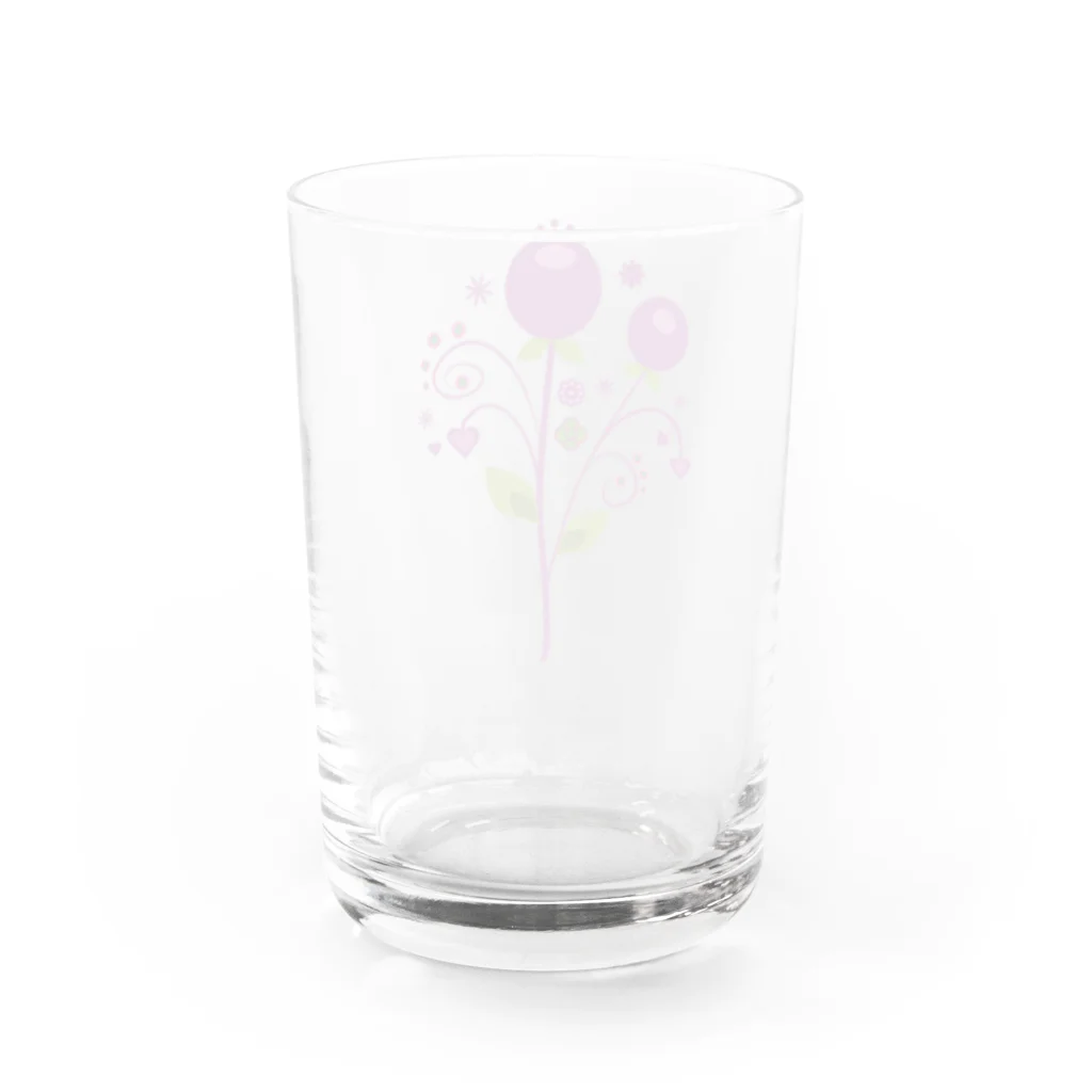 VIETSTAR★１０８のレトログラス　パープルな花 Water Glass :back
