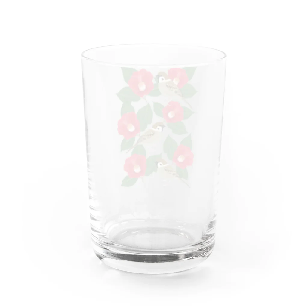 Nunomushiのスズメとツバキ Water Glass :back