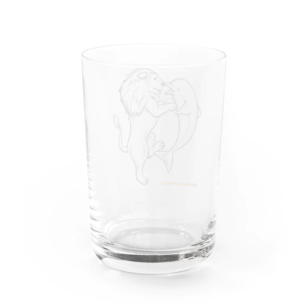 春風工房のイルカとライオン Water Glass :back