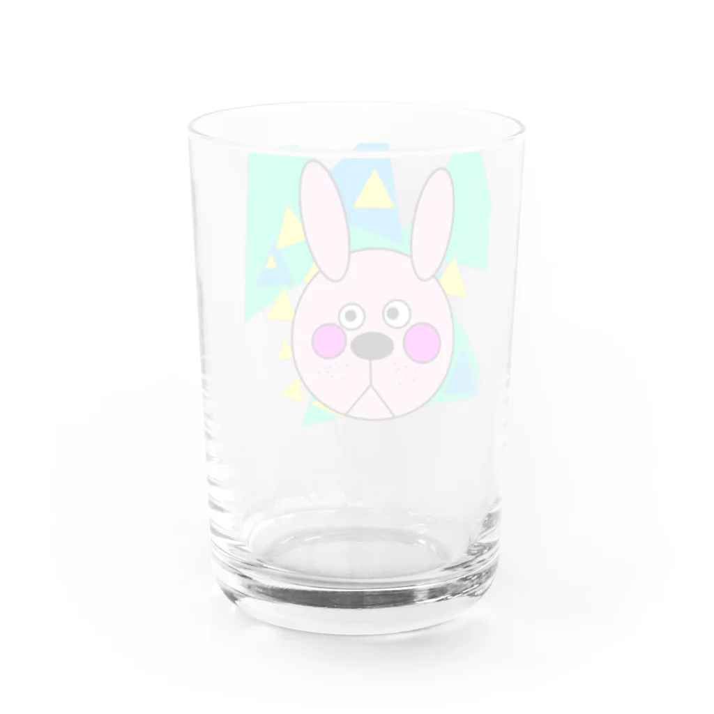 After のカラフルなウサギ Water Glass :back