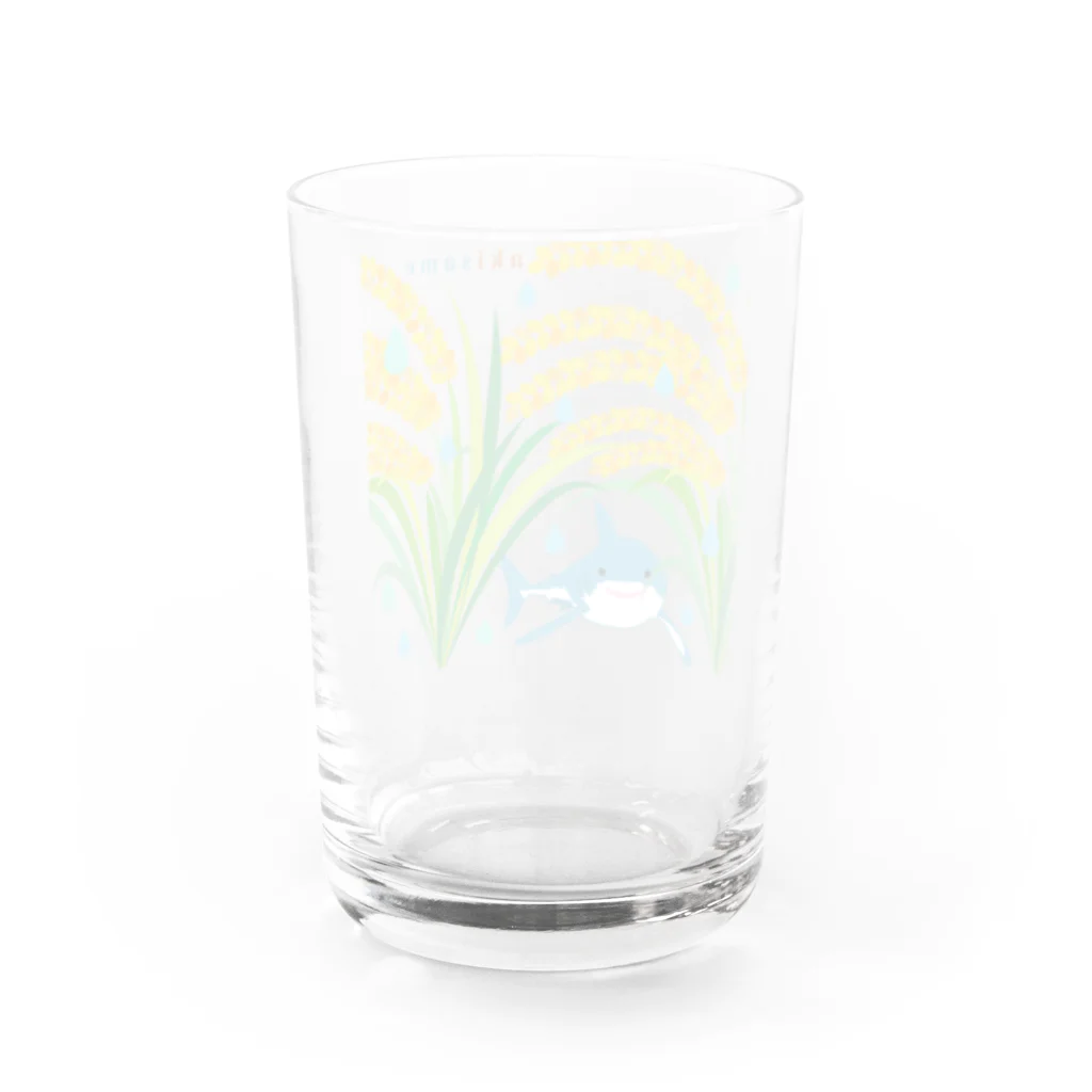 そいそいソイラテの秋サメ(ホホジロザメ) Water Glass :back