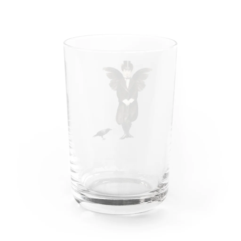 海賊猫 cocoのハロウィン🎃Halloween🎃Keep Calm and Goth On『Raven Crow 闇のサーカス団』🦇ゴシック 鴉 黒い翼 Water Glass :back