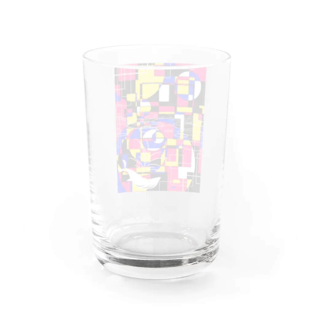 鬼ヶ島炎獄通り三丁目一ノ五の幾何学の海に白鯨舞い踊る Water Glass :back