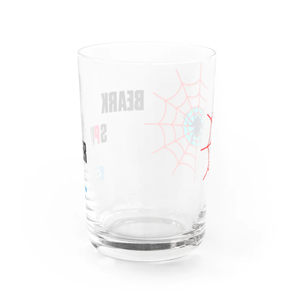 あらしまやメダカ公式グッズのあらしまやメダカ公式BEARK　SPIDERグッズ（白） Water Glass :back