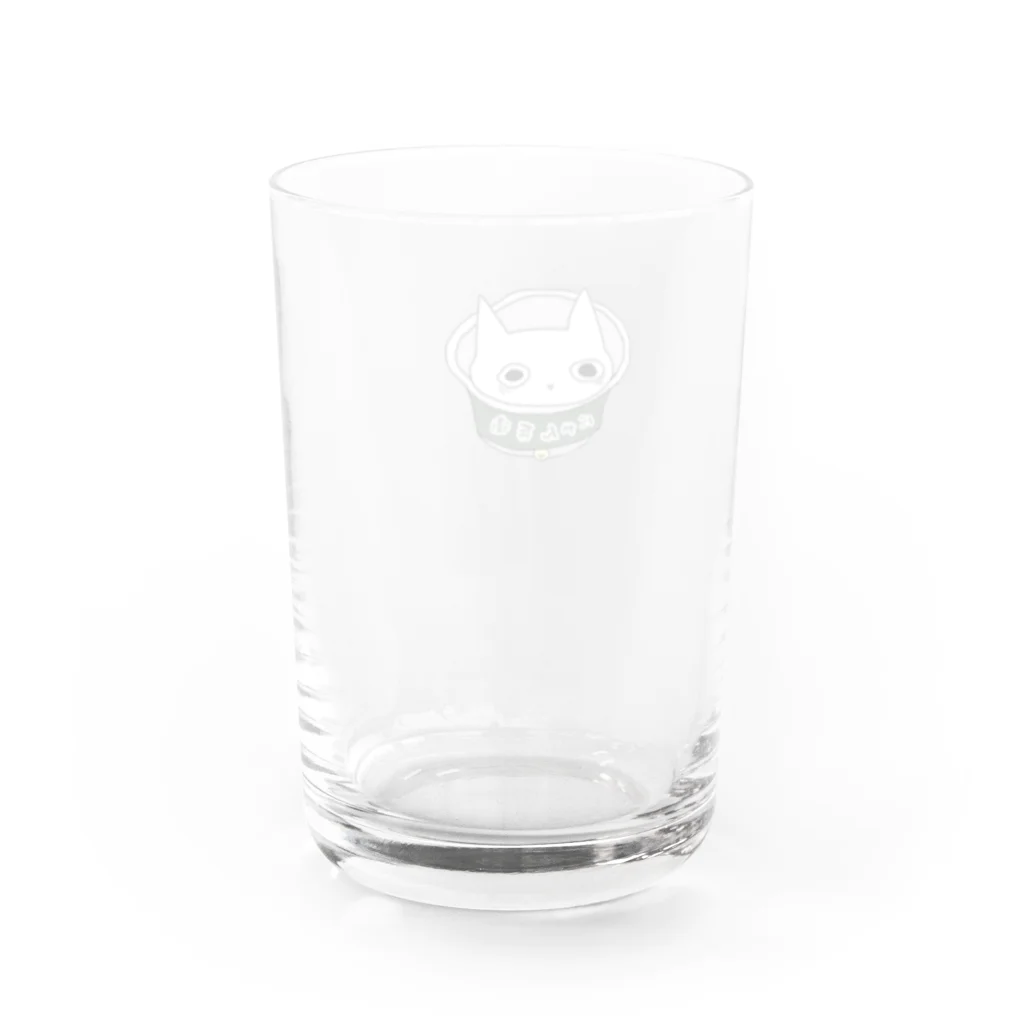 amemugi（あめむぎ）のにゃん兵衛。（顔だけver.） Water Glass :back