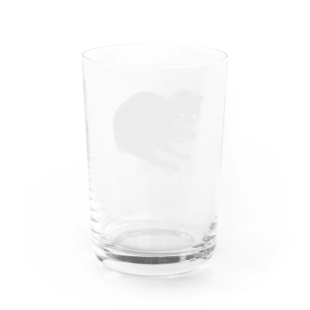 猫猫商店の黒猫こぱん(ロゴ入り) Water Glass :back
