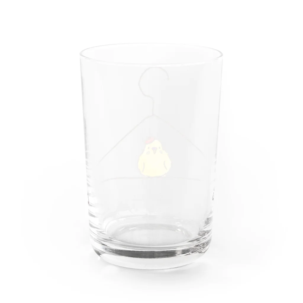 小鳥のほっぺのハンガーピヨちゃん Water Glass :back