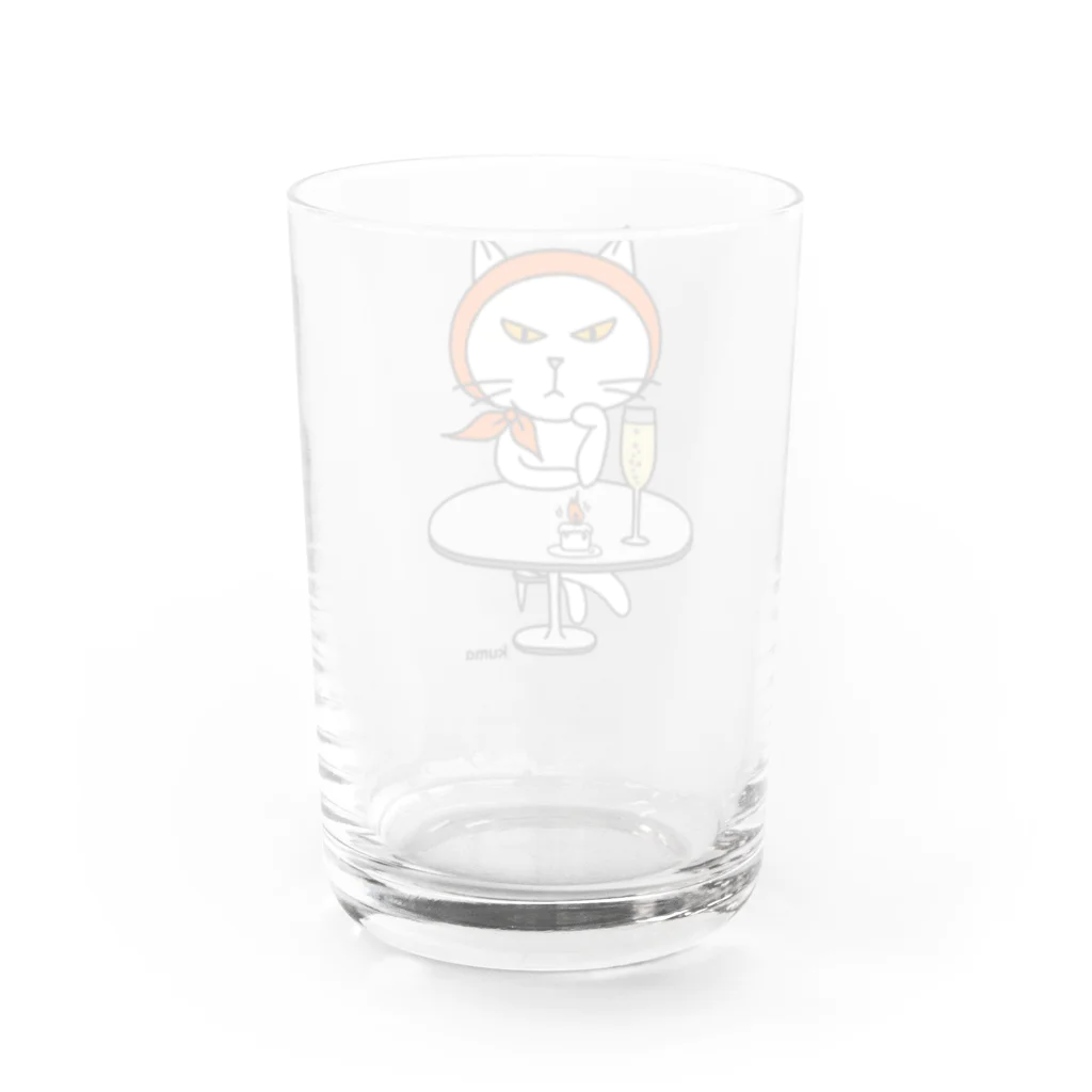 mkumakumaのおひとりにゃま色付き Water Glass :back