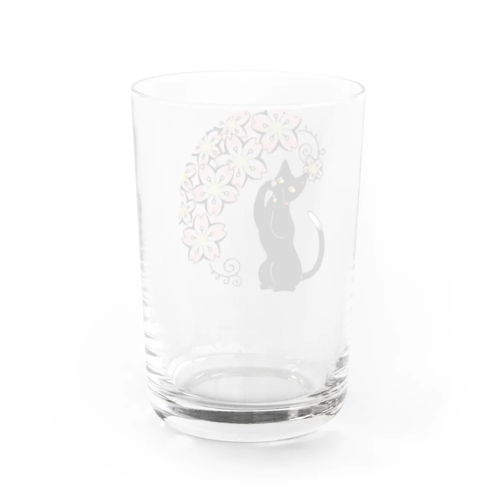 柚子の桜と黒猫 グラス反対面