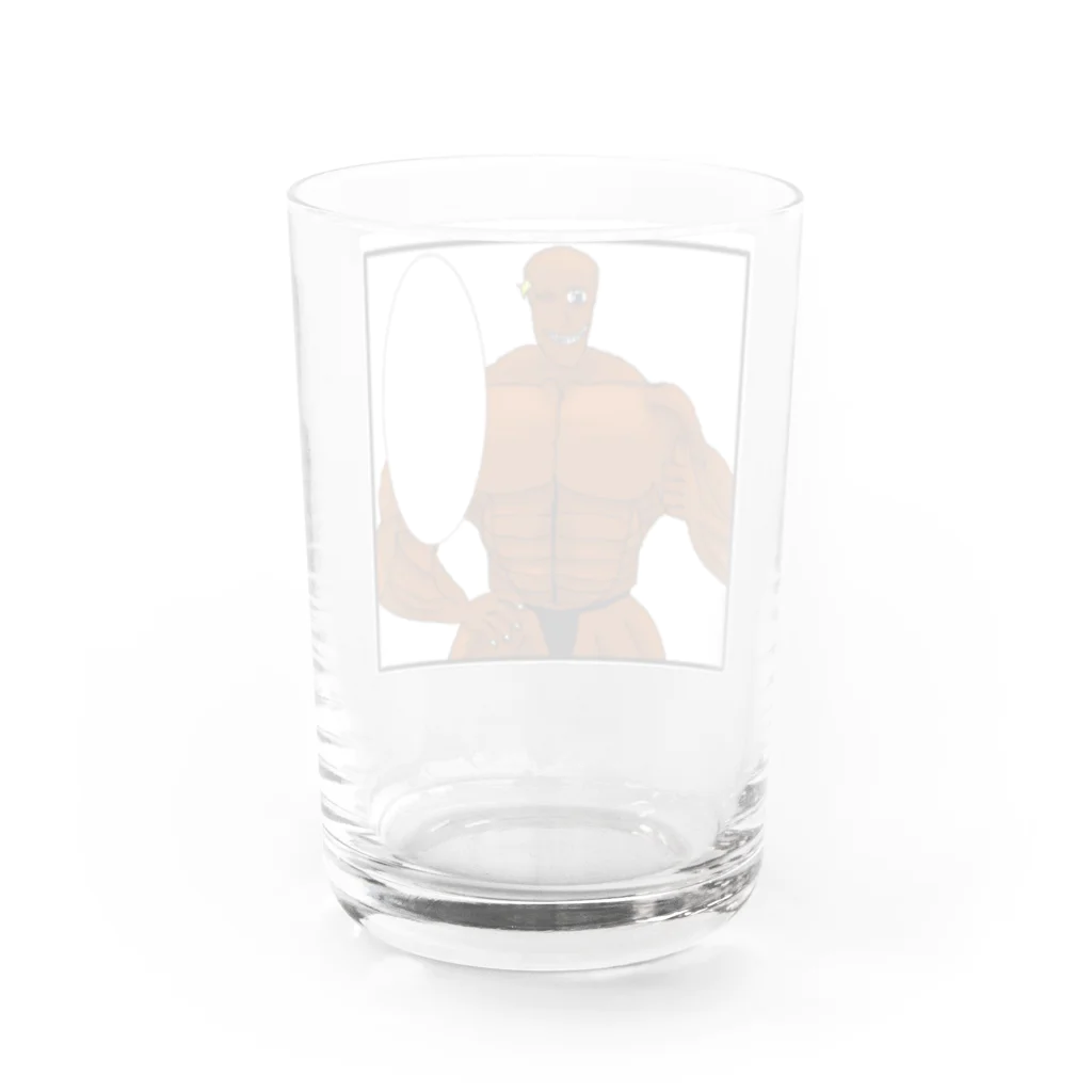 妖怪専門筋肉トレーナ男 公式ショップの妖怪専門筋肉トレーナ男(セリフ空欄) Water Glass :back