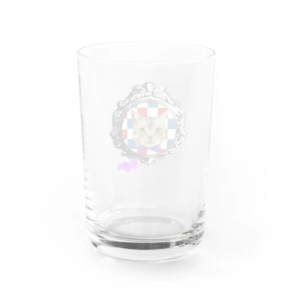 虹色にゃんこのおめかし小次郎くん Water Glass :back