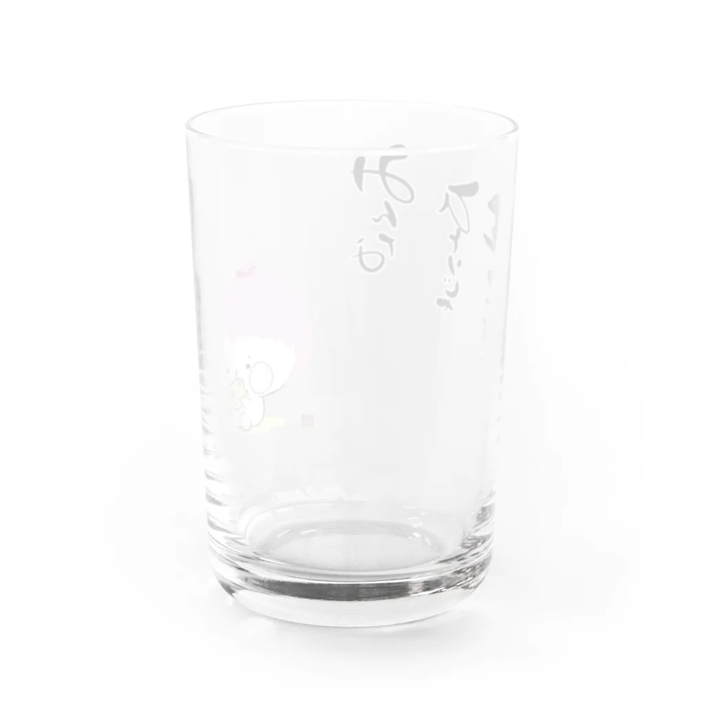 白文庫の【手描きシリーズ】ようちゃんねりけしねりねりまくる Water Glass :back