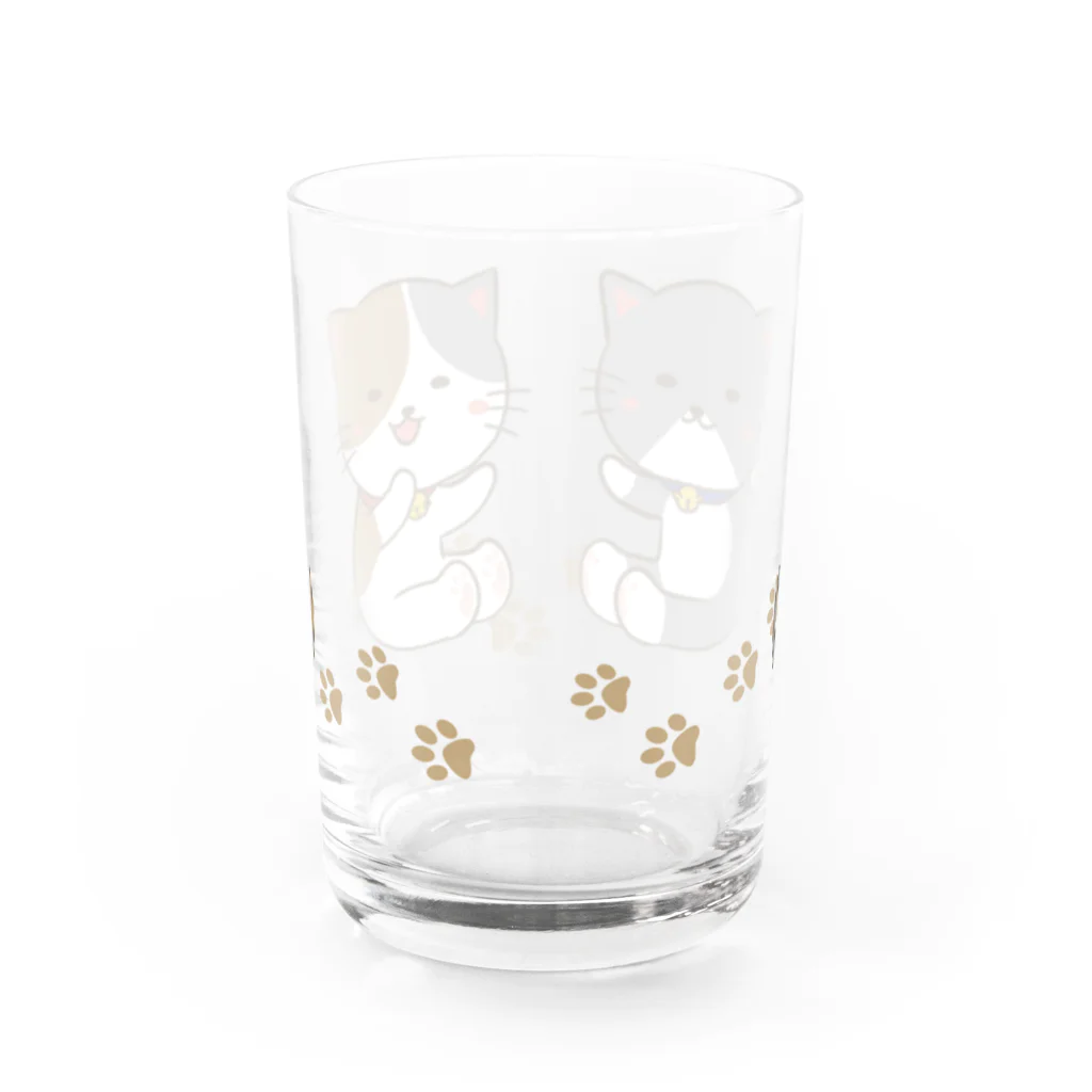 cana@ぶたさんと韓国語の猫さんず グラス反対面