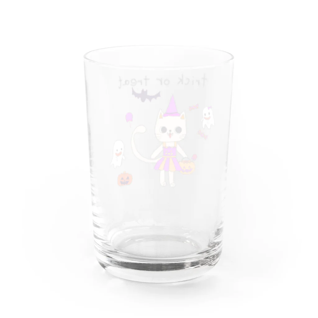 ゆずずショップのトリック・オア・トリート　ねこ Water Glass :back