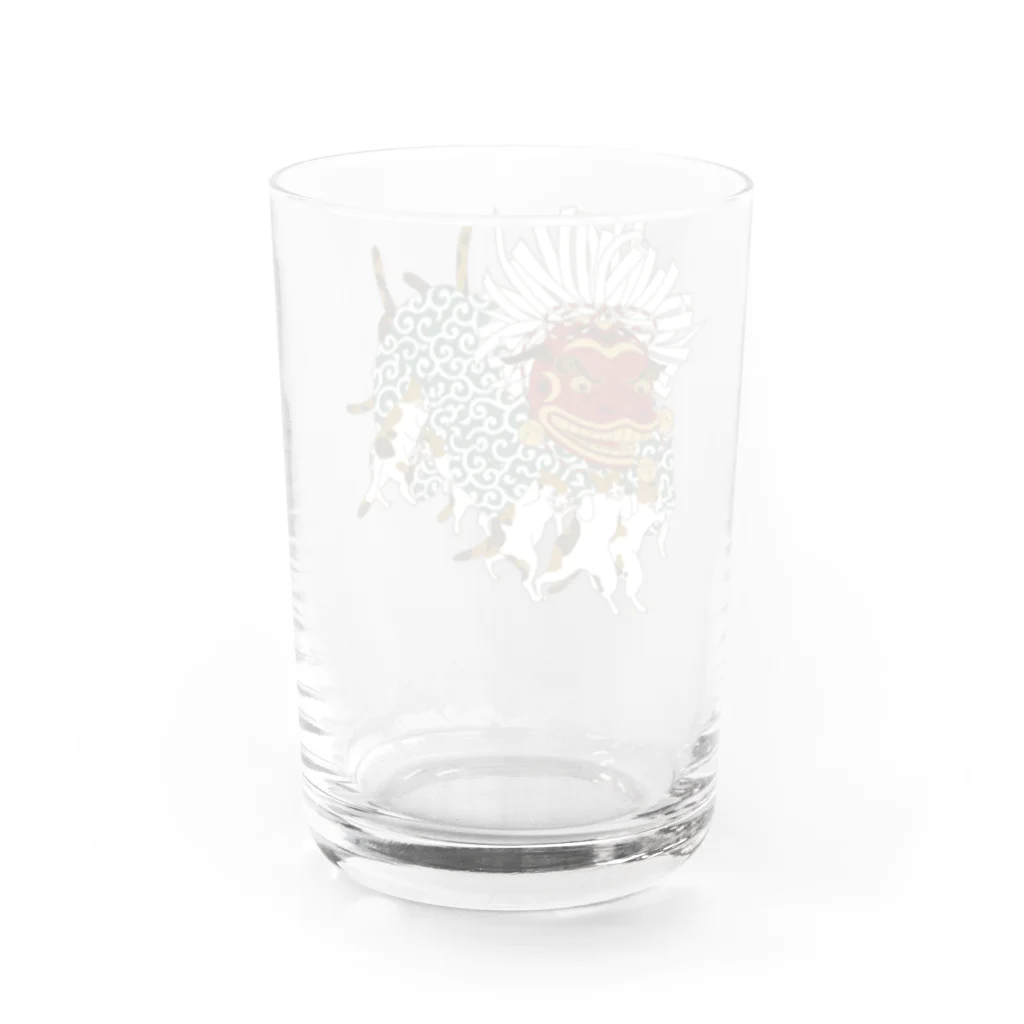 Amiの三毛猫の獅子舞遊び Water Glass :back