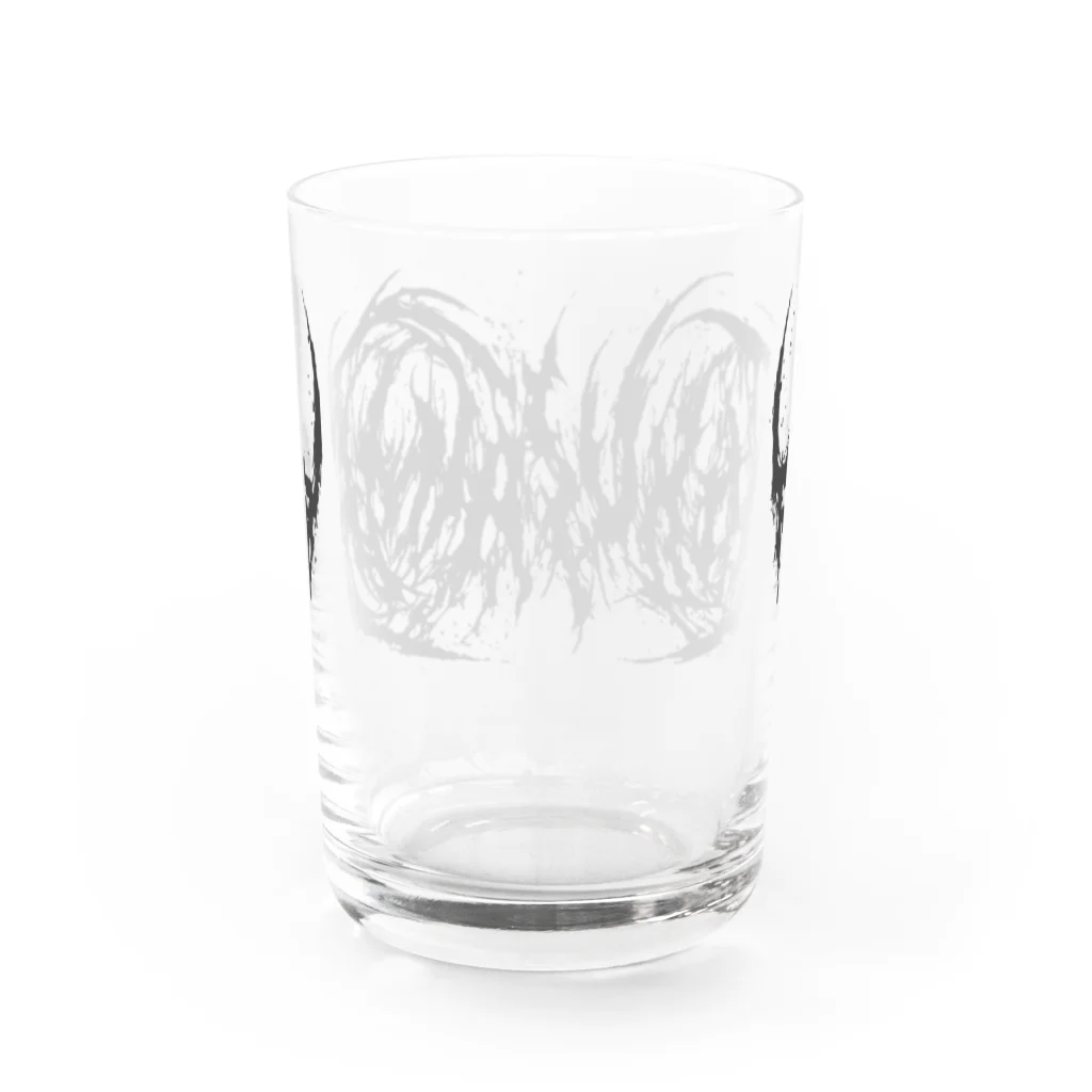 Toshihiro Egawa ArtのDEATH TOKUSHIMA / 徳島(黒ロゴ) Water Glass :back