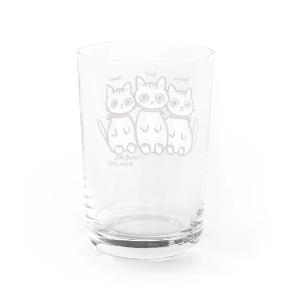 『ご飯屋CAFEネコチャンチ』のご飯屋CAFEネコチャンチ3猫ちゃん Water Glass :back