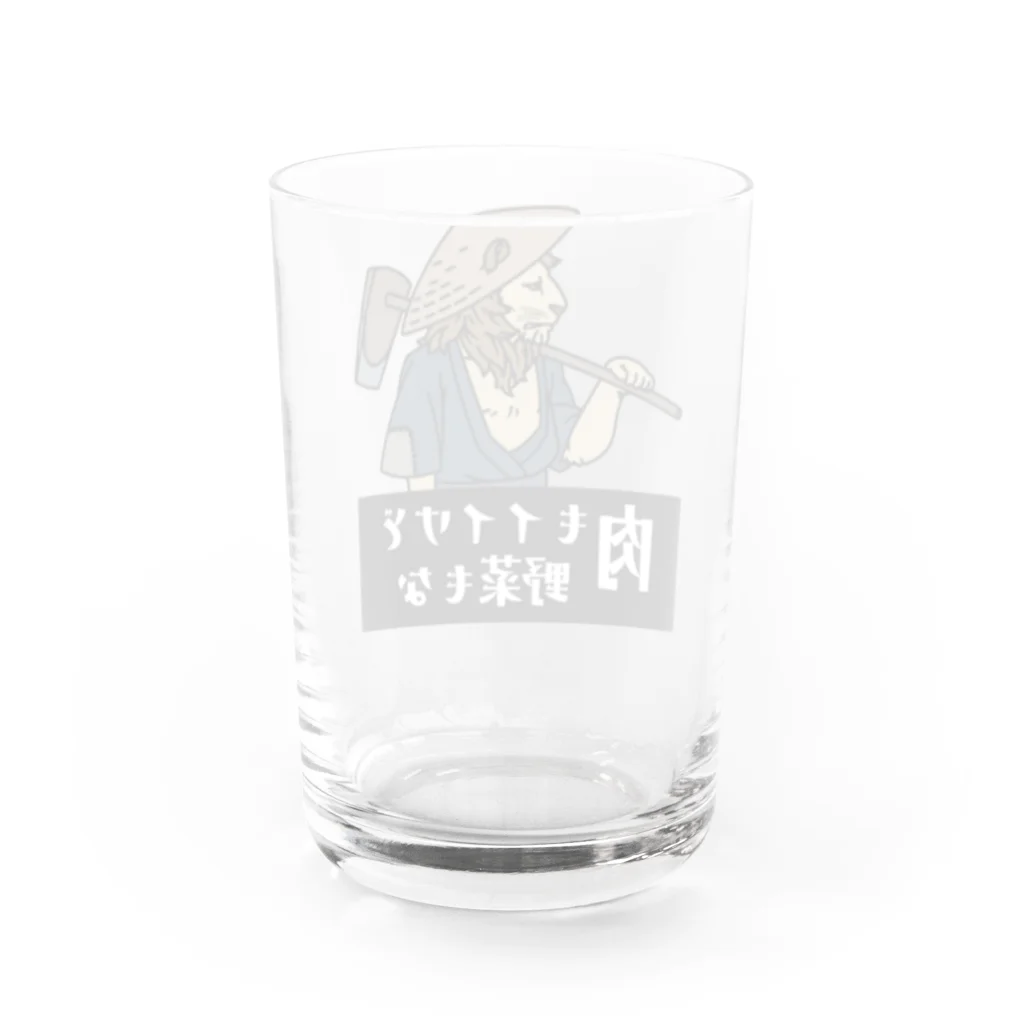 あにまる商店の百獣の王で農民「山田さん」 Water Glass :back