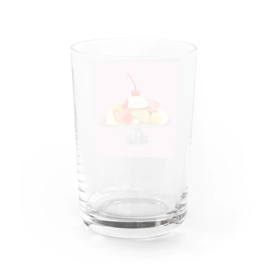 のぐちさきのプリンアラモード(pink) Water Glass :back