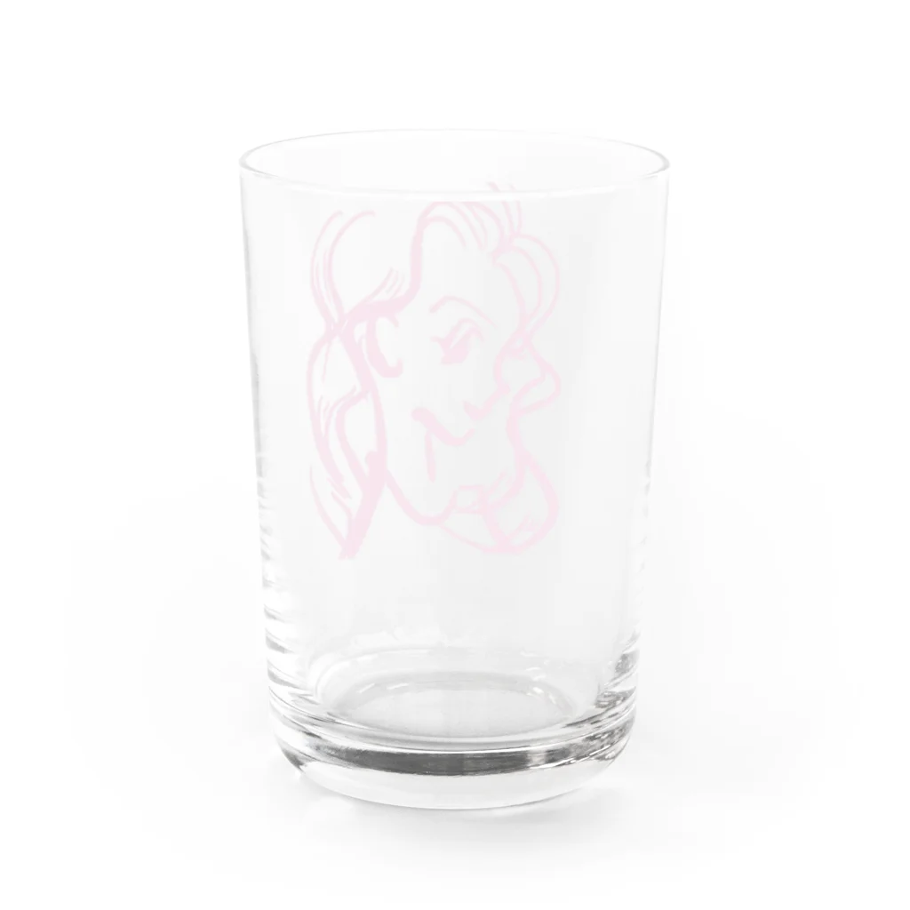 Turtle-tのPink_Girl Water Glass :back