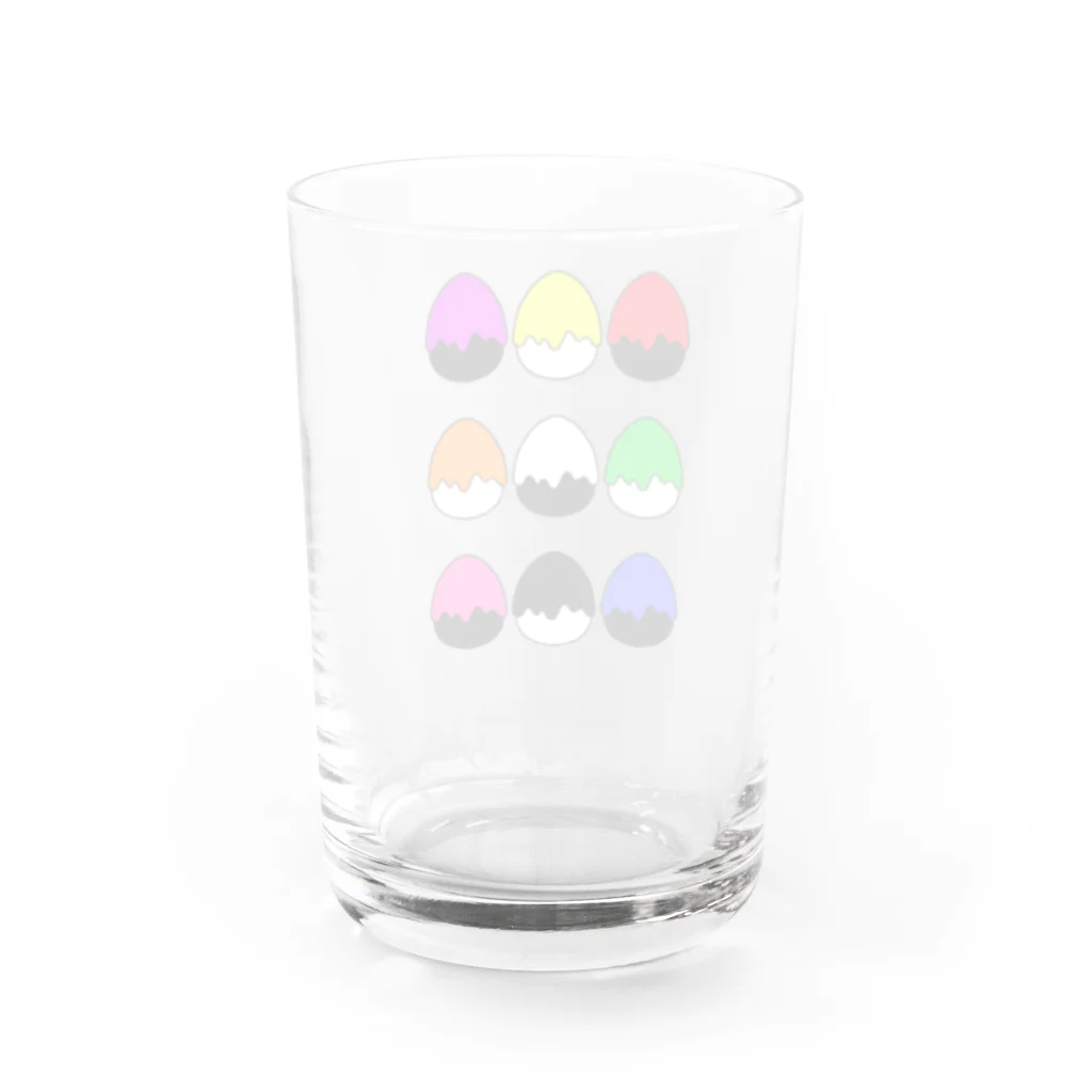 手描きのエトセトラのたまご型にペンキかかった(９色) Water Glass :back