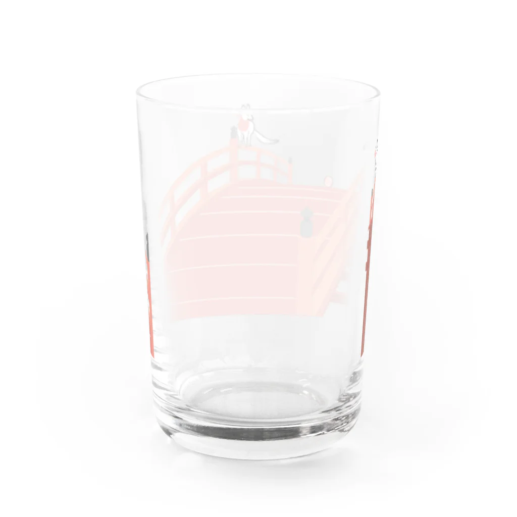 Amiの狐の赤太鼓橋 Water Glass :back