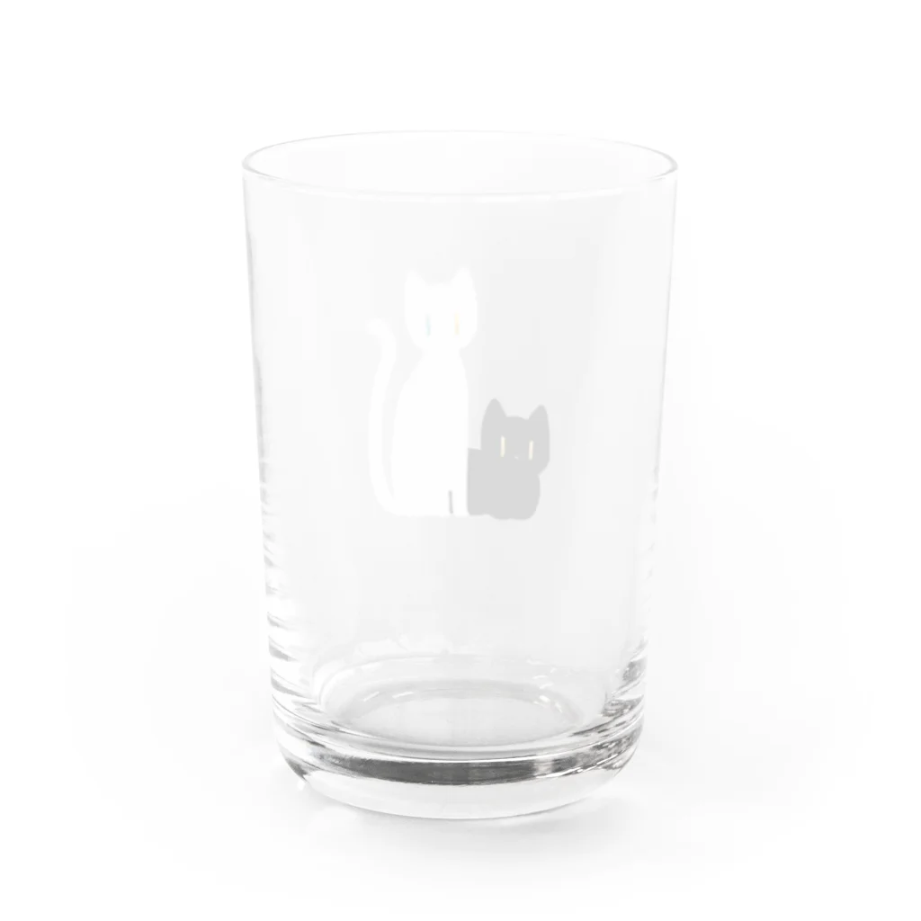 放課後クラブのクロしろにゃんこ Water Glass :back