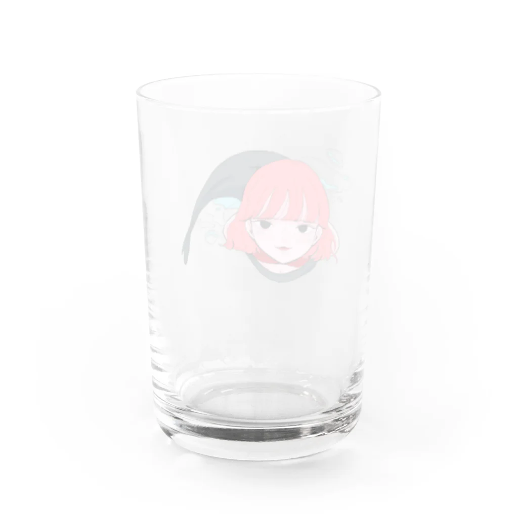 お弁当の鮭の人魚 Water Glass :back