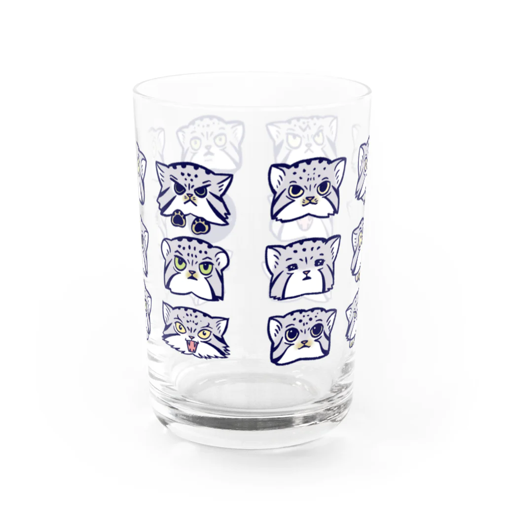 ゆーや★のおみせ屋さんのマヌルネコ大集合!グラス Water Glass :back