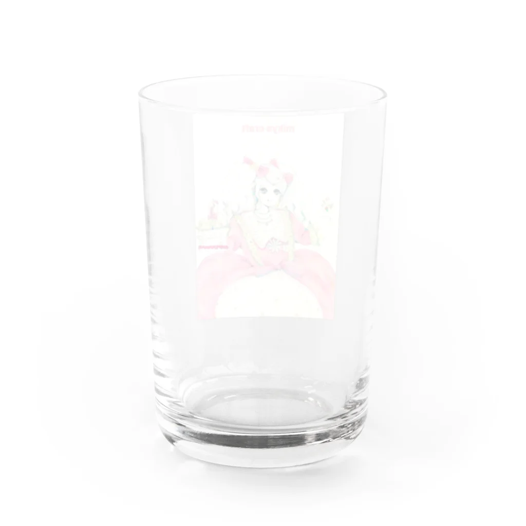 mikyacraft MIKA💓🌟赤い心臓のmikyacraft イメージガール Water Glass :back