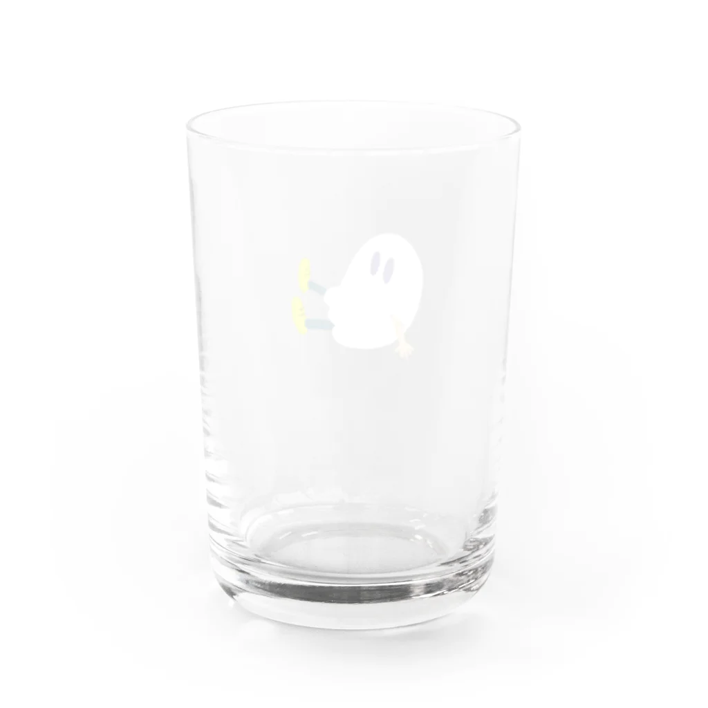 CHIMNEY雑貨店のおすわり二頭身おばけ Water Glass :back