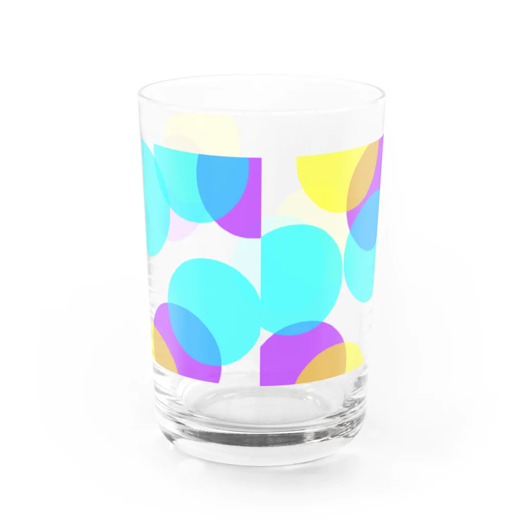 タンポポの水黄紫　ドット Water Glass :back