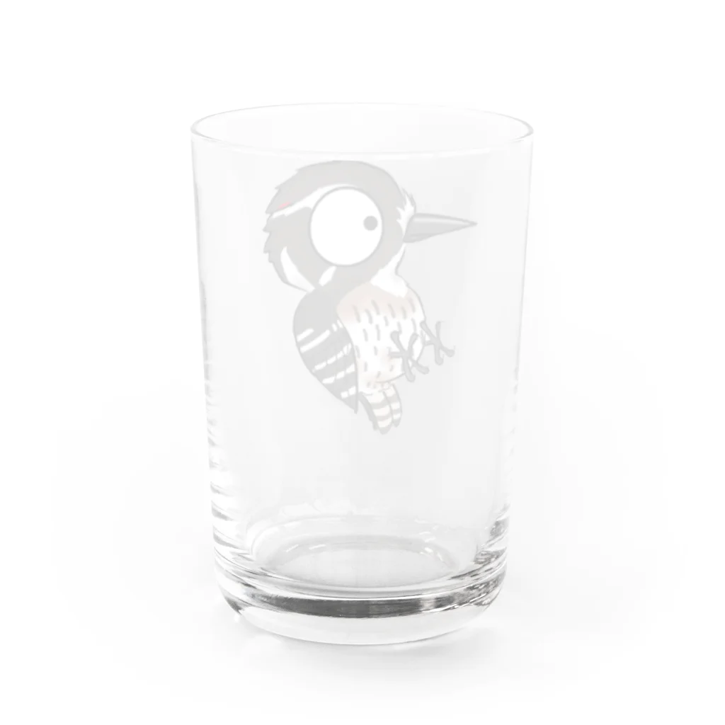 とりみちゃんの野鳥グッズのお店のコゲラ Water Glass :back