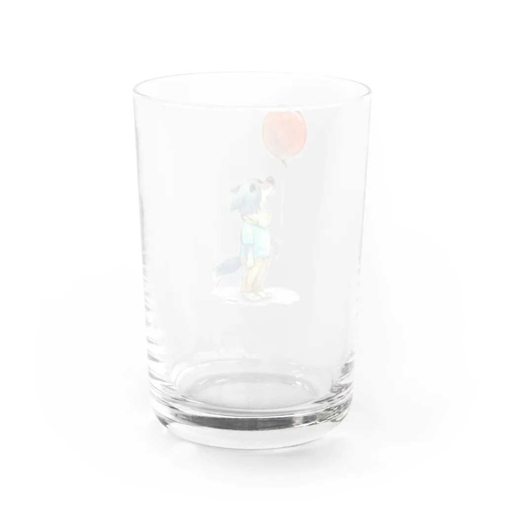 Miyu_theBcollieの風船が怖いボーダーコリー Water Glass :back