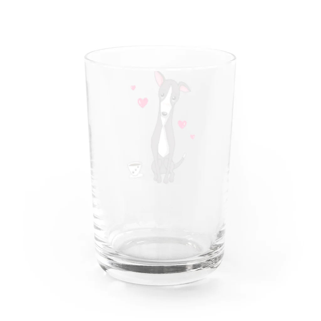 似顔絵工房HASAMIのイタリアングレイハウンド Water Glass :back