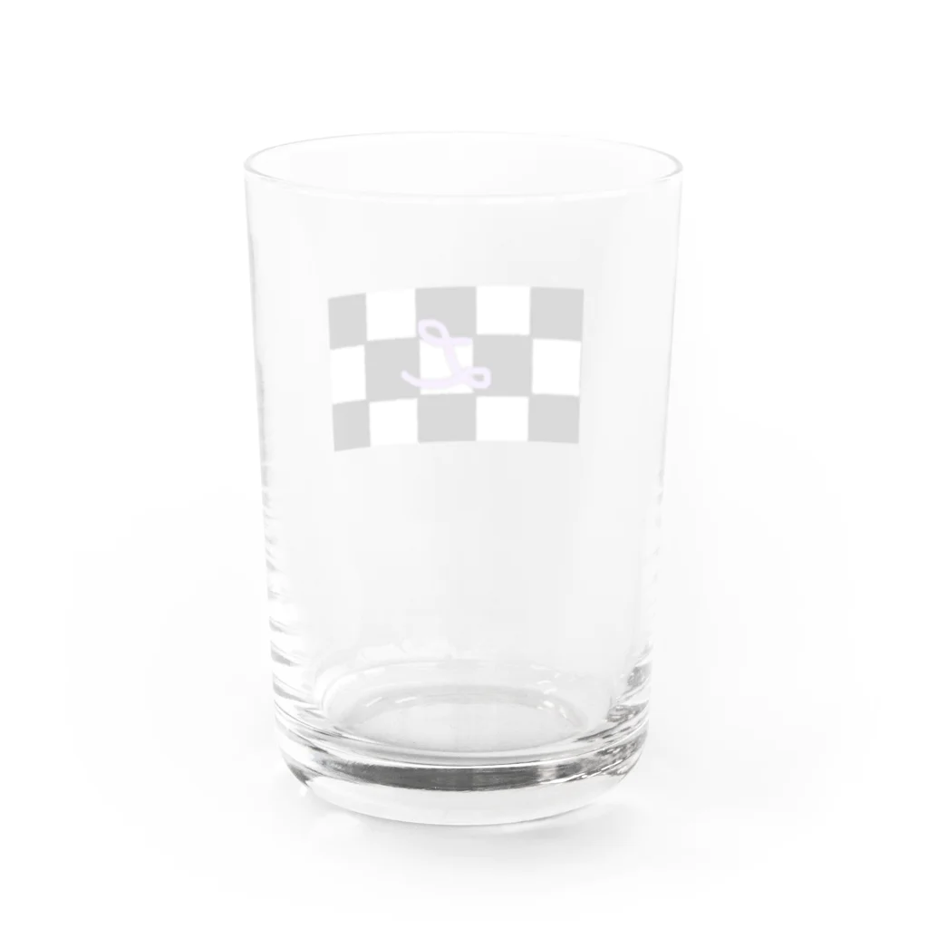 L-moonのチェック〜モノクロ〜 Water Glass :back