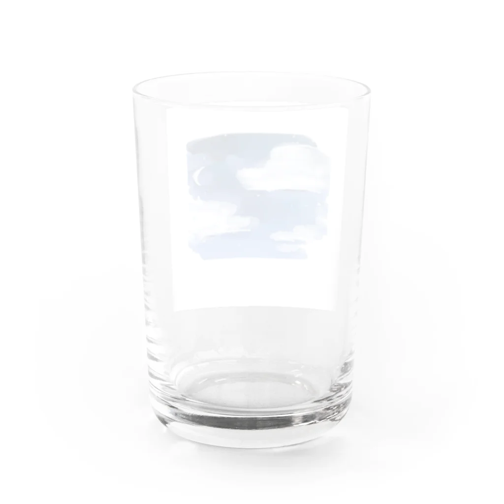 【シマエナガグッズ】ちくわファクトリーの夜空　ふわふわ Water Glass :back