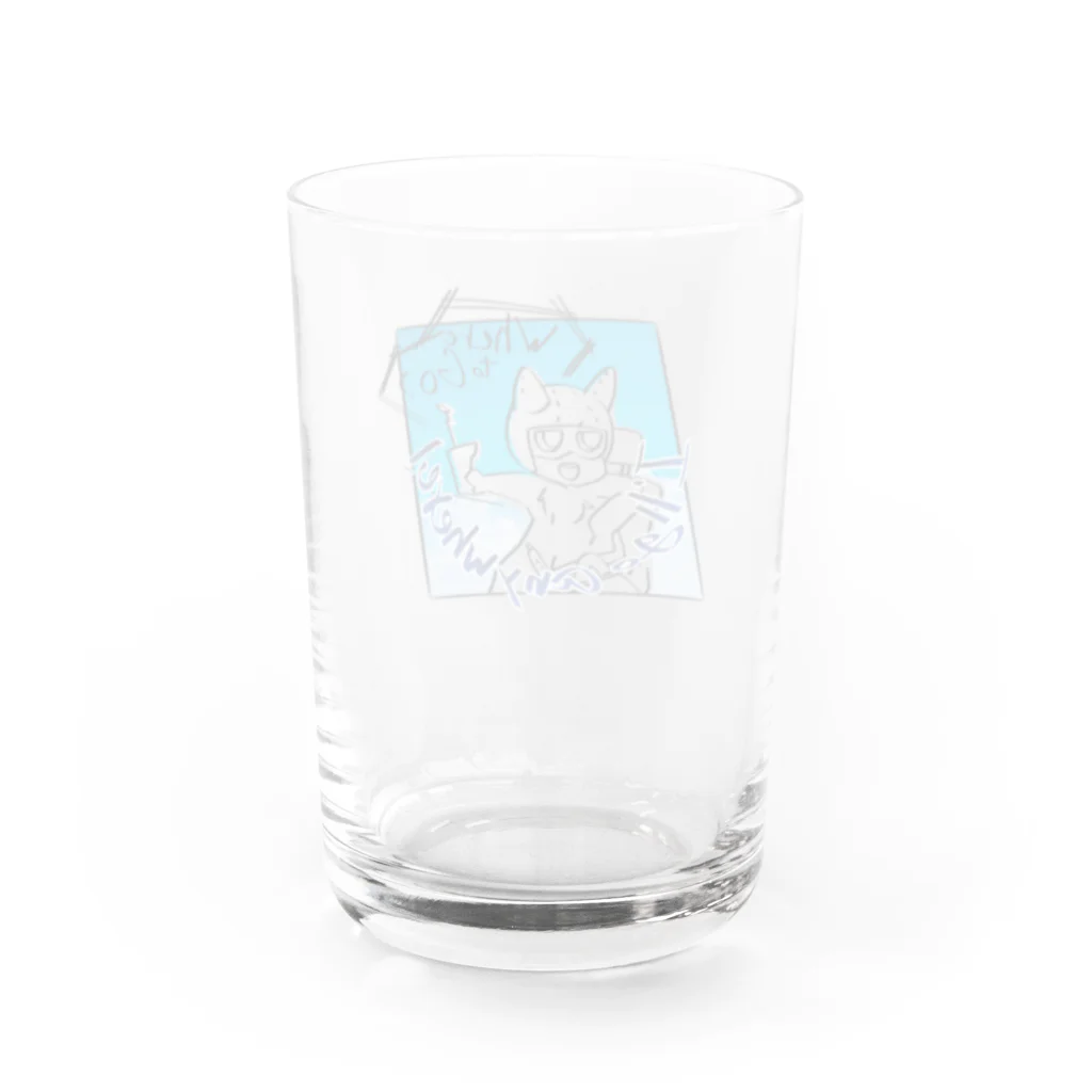 こび2号🐴の飛行機雲グラス。 Water Glass :back