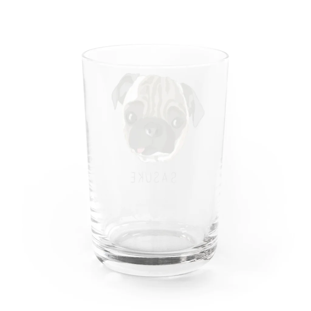 みきぞーん｜保護猫 ミッキー画伯と肉球とおともだちのsasuke Water Glass :back