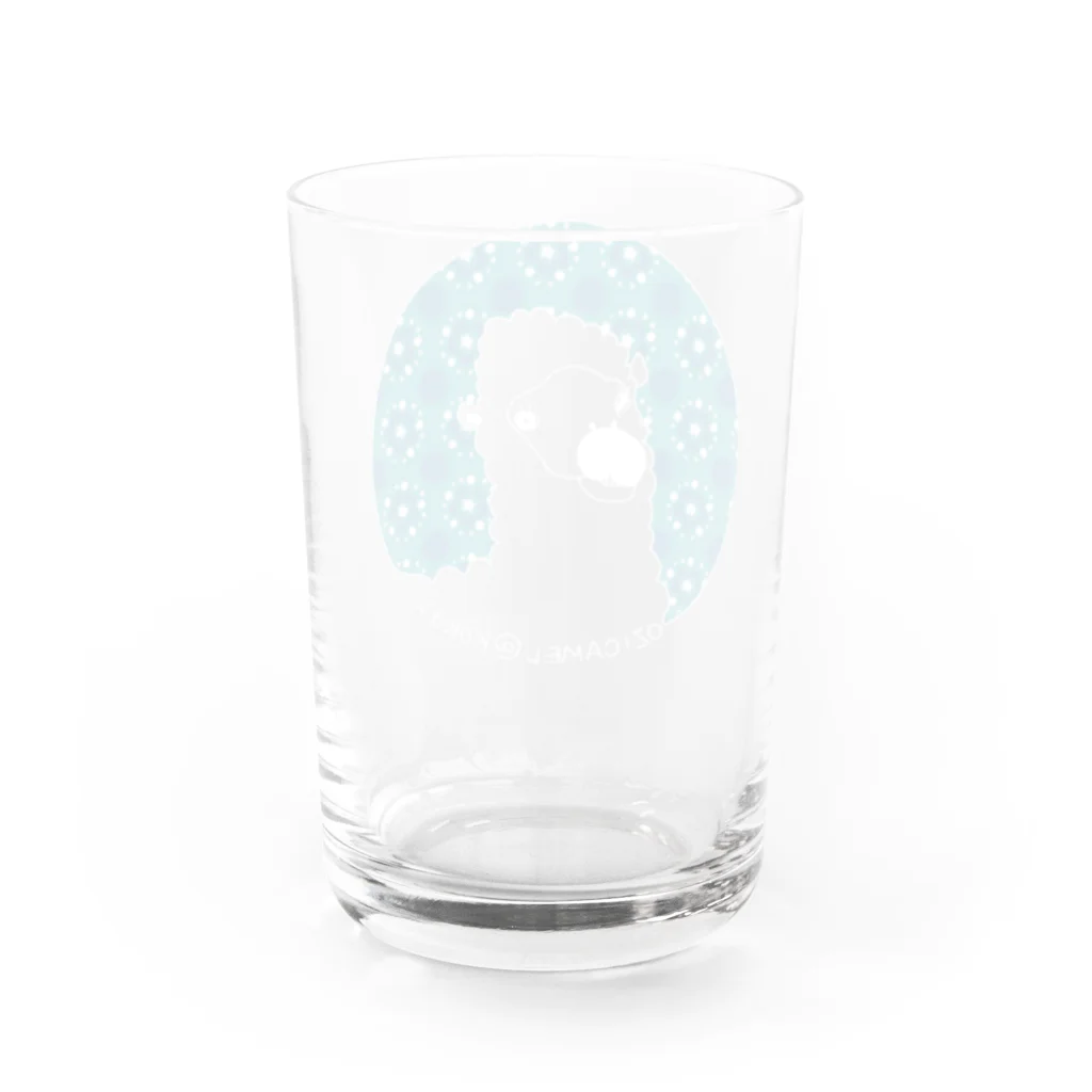 KOKaKのおじキャメル　ロゴはな Water Glass :back