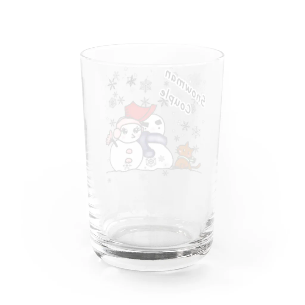 Oh!Challeの雪だるまちゃんカップル Water Glass :back