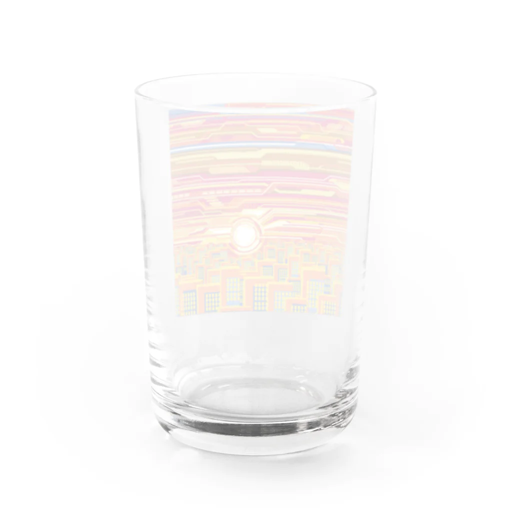 Yaukanの暗号化された夕日 Water Glass :back