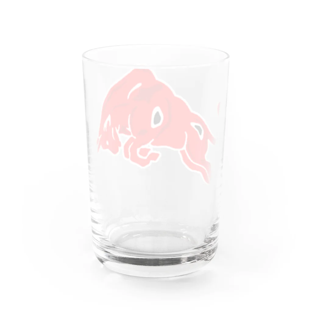 会津・赤ベコ＆ヒーロー販売所の会津・赤ベコ風猛牛 Water Glass :back