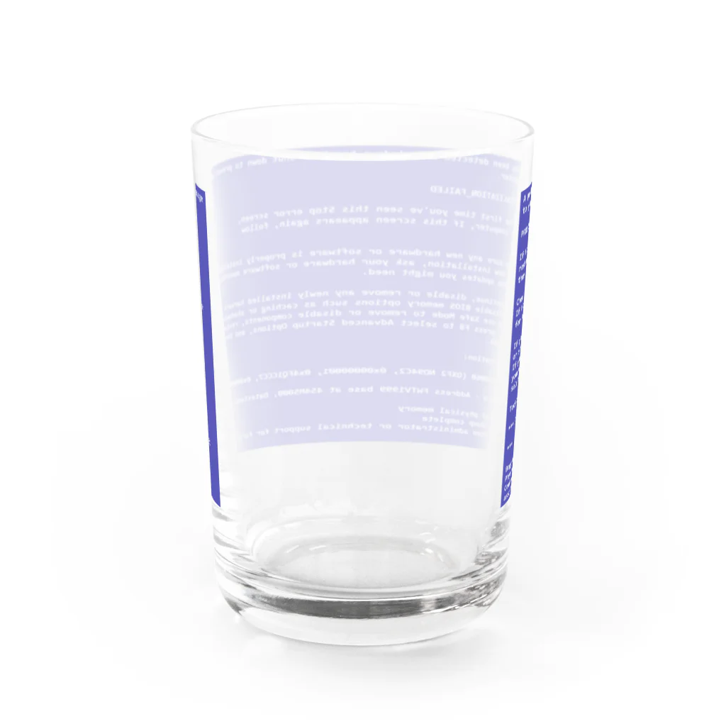 Ａ’ｚｗｏｒｋＳの一番コワいヤツ　ブルースクリーン Water Glass :back