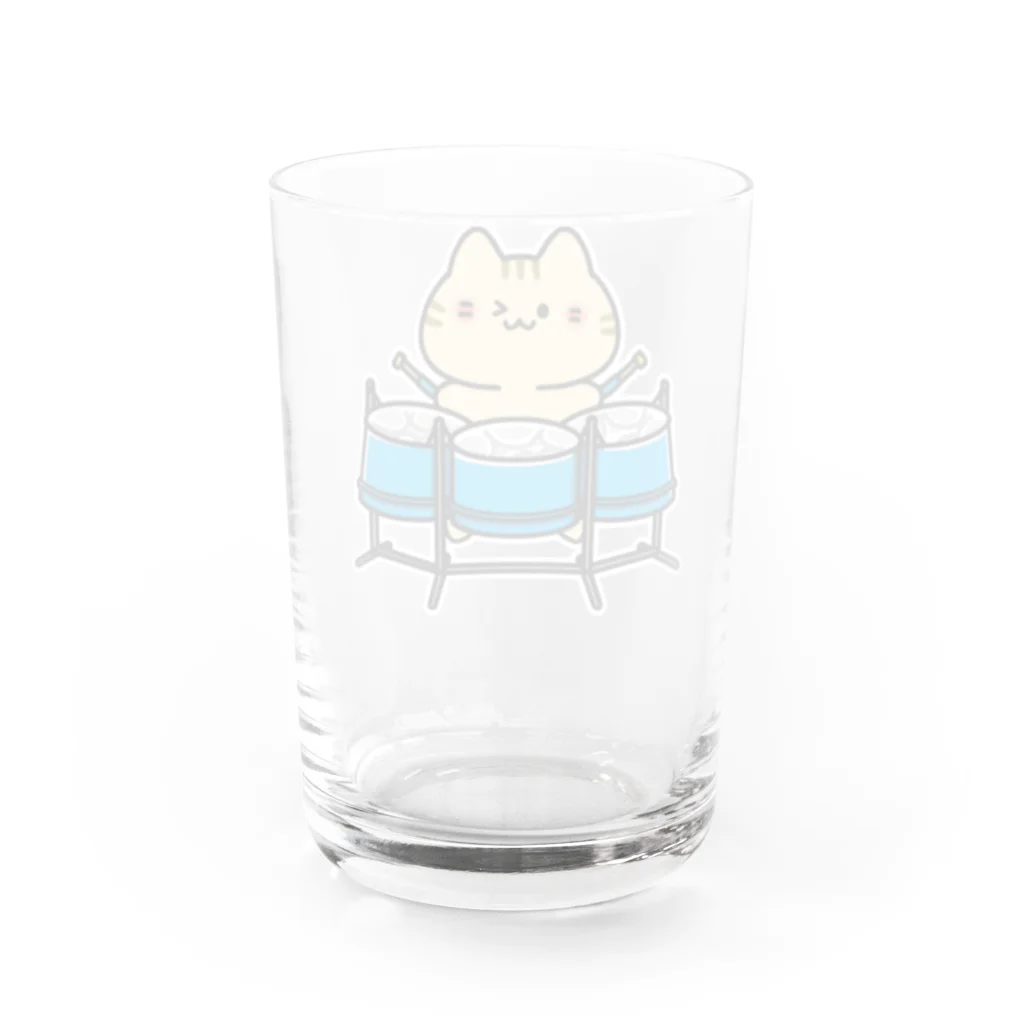  ふじねこ屋のトリプルチェロパンねこ Water Glass :back