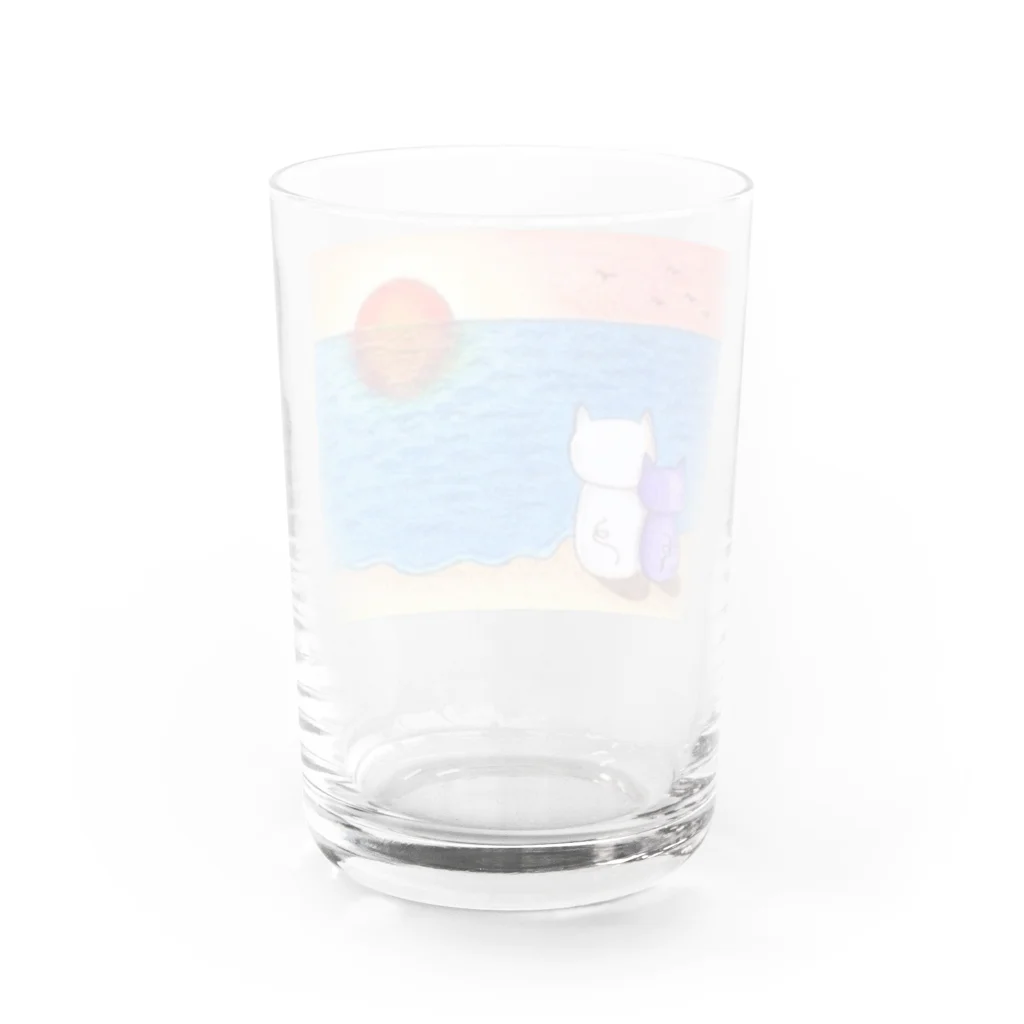 I-z-m-y's worksの沈みゆく夕日を見つめるネコ ～二人の世界～ Water Glass :back